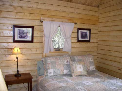 inside log cabin