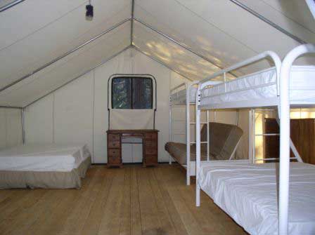 inside tent cabin